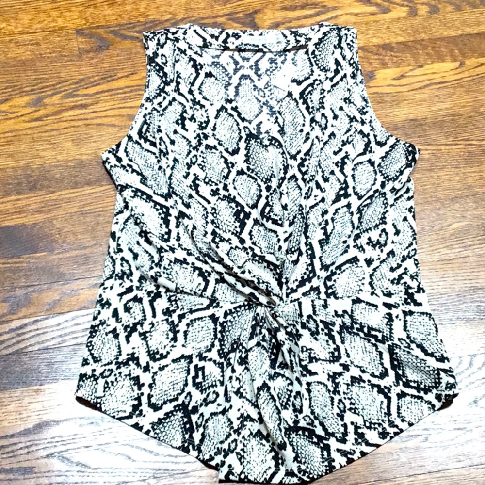 Snake Print Top Black and White NWT